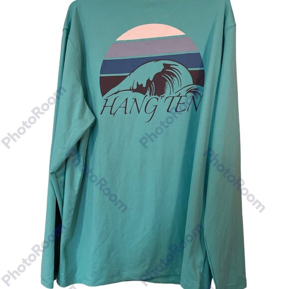 Men's Crew Neck Shirt, Hang Ten, M, Green, NWT - Picture 3 of 5